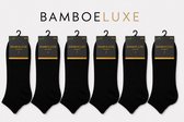Bamboe sokken sneaker 6 paar - Zwart - Bamboe Sokken Dames en Heren - Antibacterieel Maat 39/42