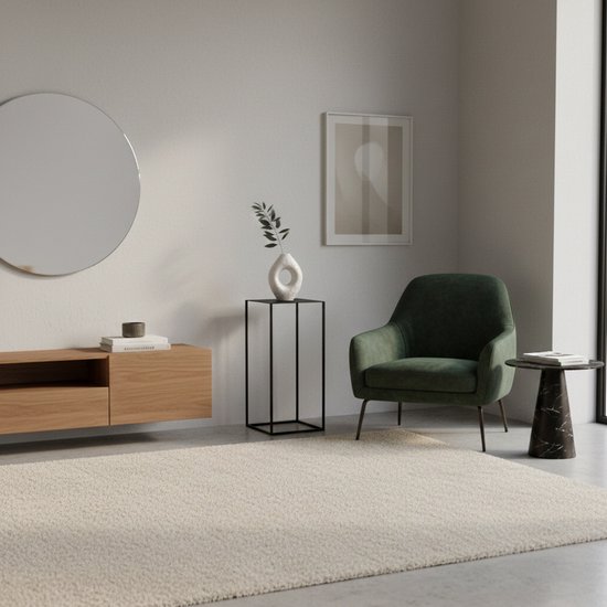 Zuil - 70 cm - metaal - mat zwart - sokkel - plantentafel