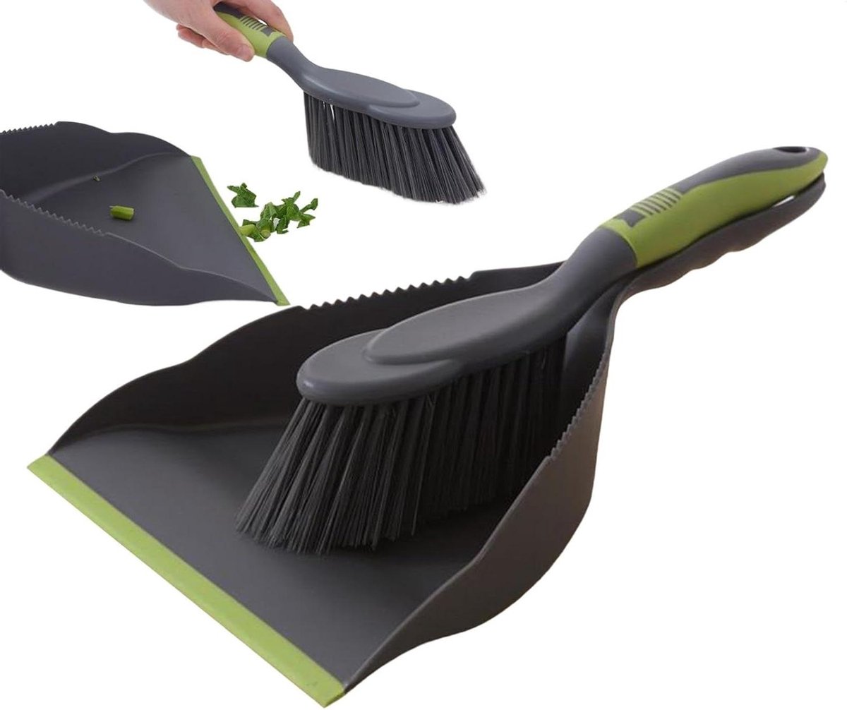 Kleine bezem stoffen set - Handveger blik - Snelle schoonmaak - Stevig PP materiaal - Compact formaat - Zwart