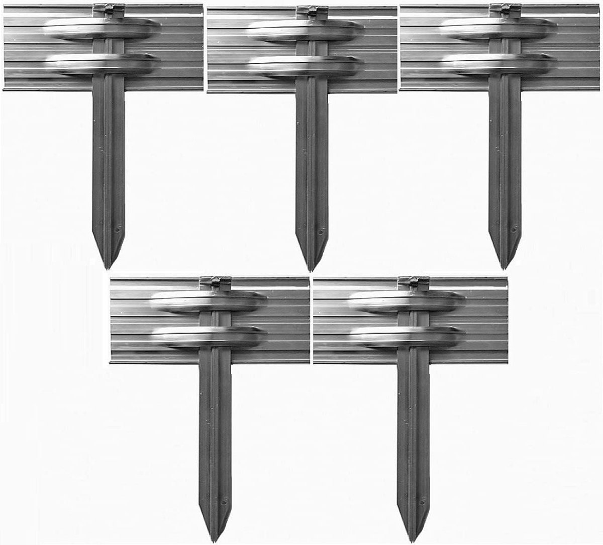 Grondankers Set - Borderrand Bevestiging - Tuin Afscheiden - Sterke Aluminium Constructie - 30 x 18 x 3 cm - Aluminium