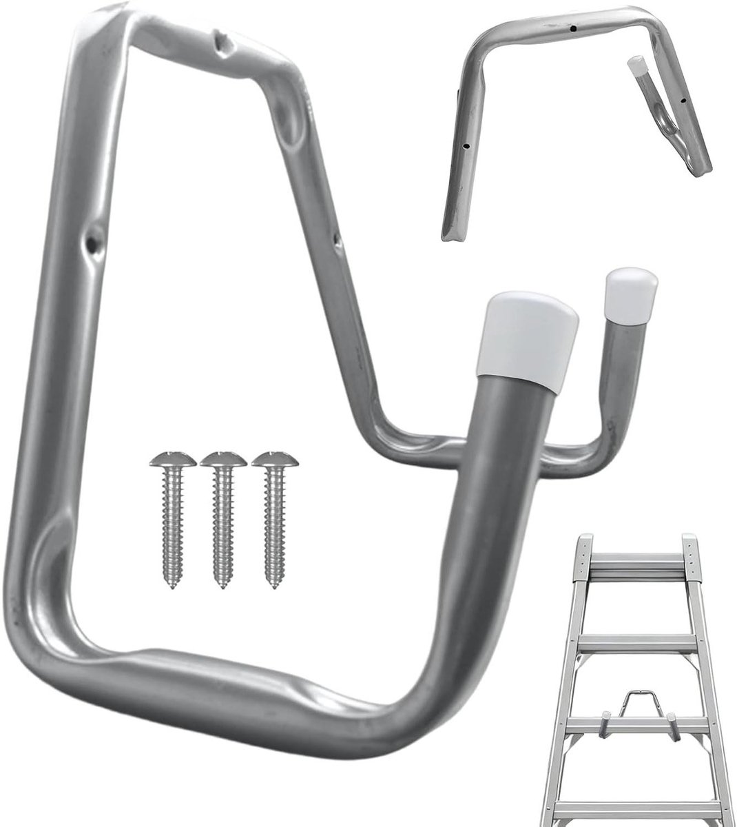 Ladder opberger - Wandhaak rek - Opbergen van materiaal - Ruimtebesparend ontwerp - 337 cm breed - Zwart