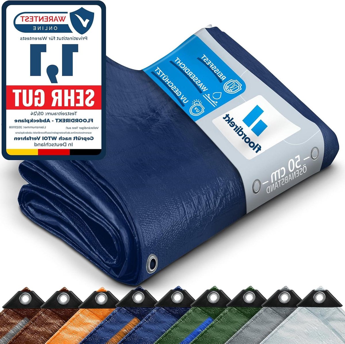 Afdekzeil Waterdicht - Zeildoek Beschermzeil - Tuin en Camping - Scheurbestendig Polyethyleen - 8x12 m - Blauw