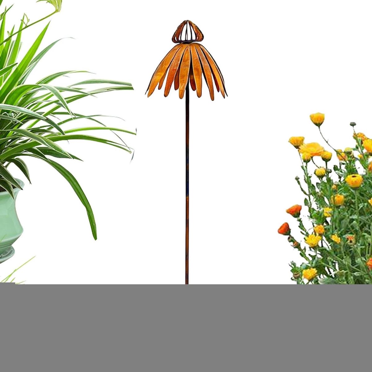 Generico Decoratieve tuindecoratie, rustiek, 76 cm, van metaal, voor tuin, gazon, terras, pad, landschap, omheining en
