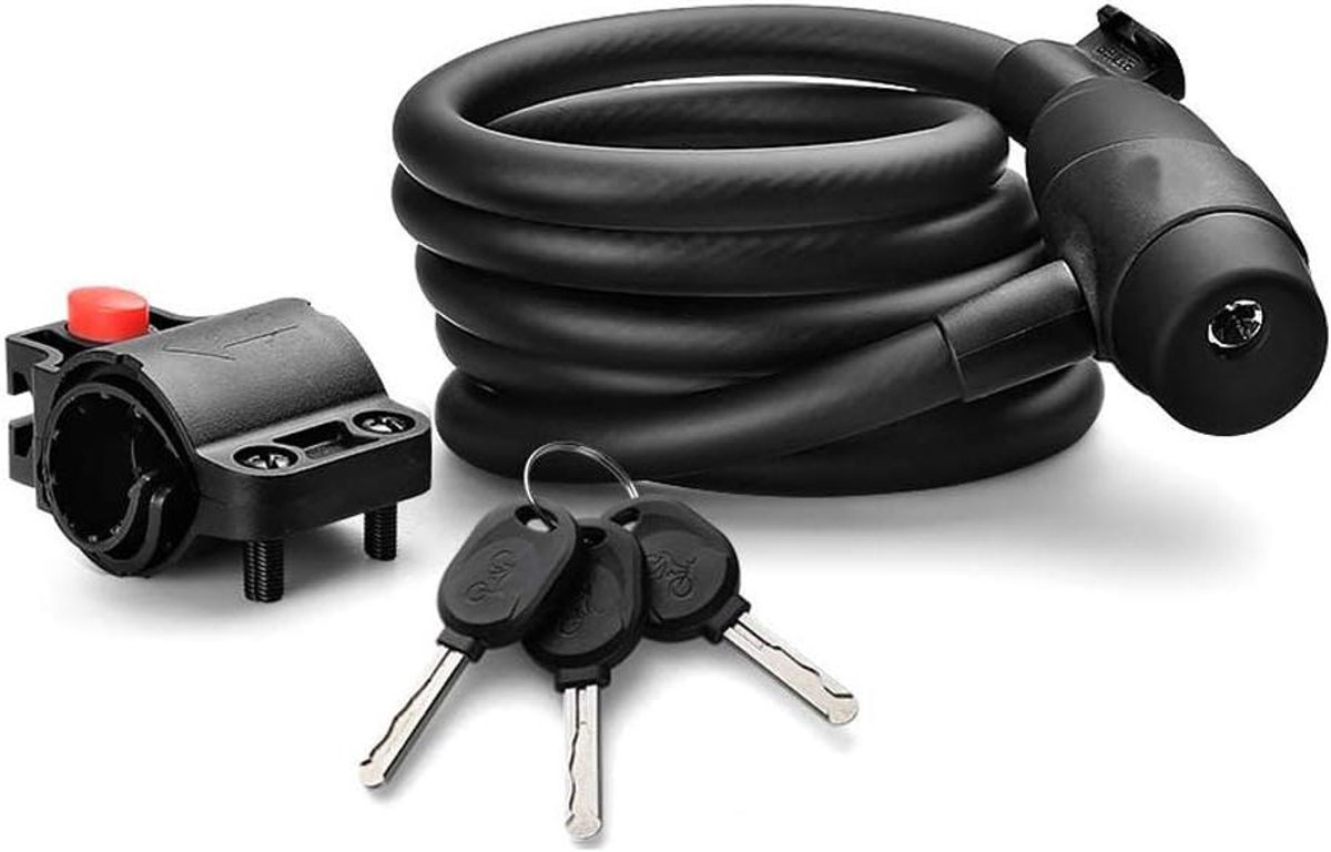 Fietsslot Kabel - Fiets Ketting - Fiets Beveiligen - Sleutelloos Vergrendelen - 18 meter - Zwart