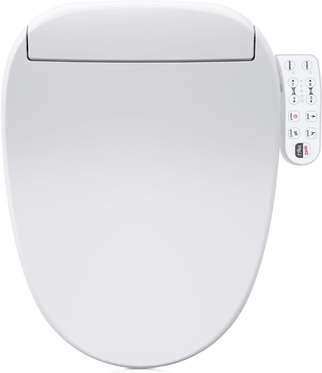 Smart bidet toiletbril - Elektrische toiletverhoger - Persoonlijke hygiëne - Traploos instelbaar - 50.8 x 45.7 cm - Wit