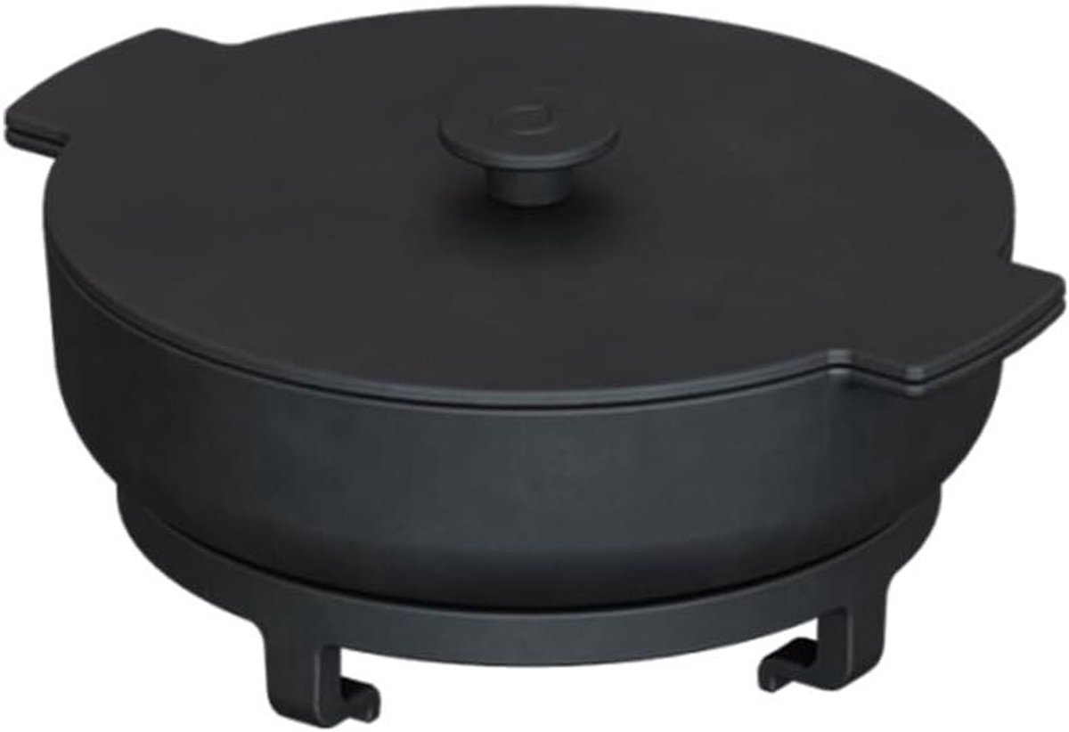 Gietijzeren Pannenset - Ovenschalen Set - Buiten koken - Met Deksel - 21 cm - Niet-gecoat