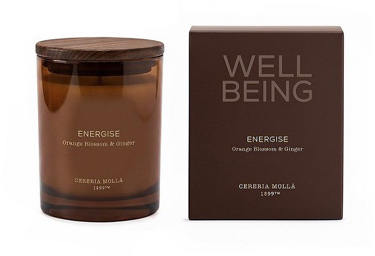Well Being - ENERGISE - Geurkaars 230 gram - Orange Blossom & Ginger - Cereria Mollà 1899 - NIEUW