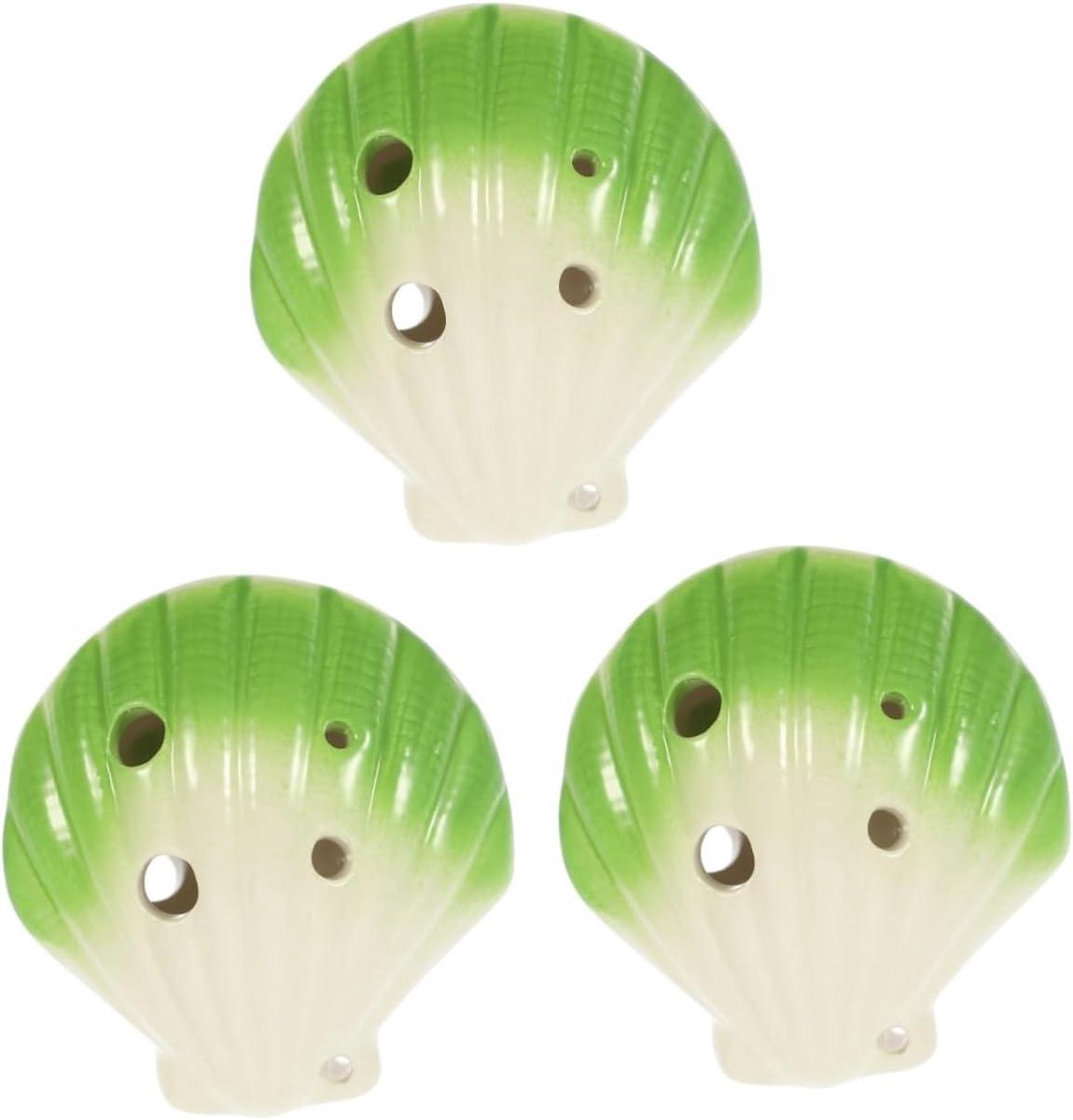 Ocarina Set - Muziekinstrument Fluit - Muziek Leren - 6 Gaten Keramiek - 3 Stuks - Groen