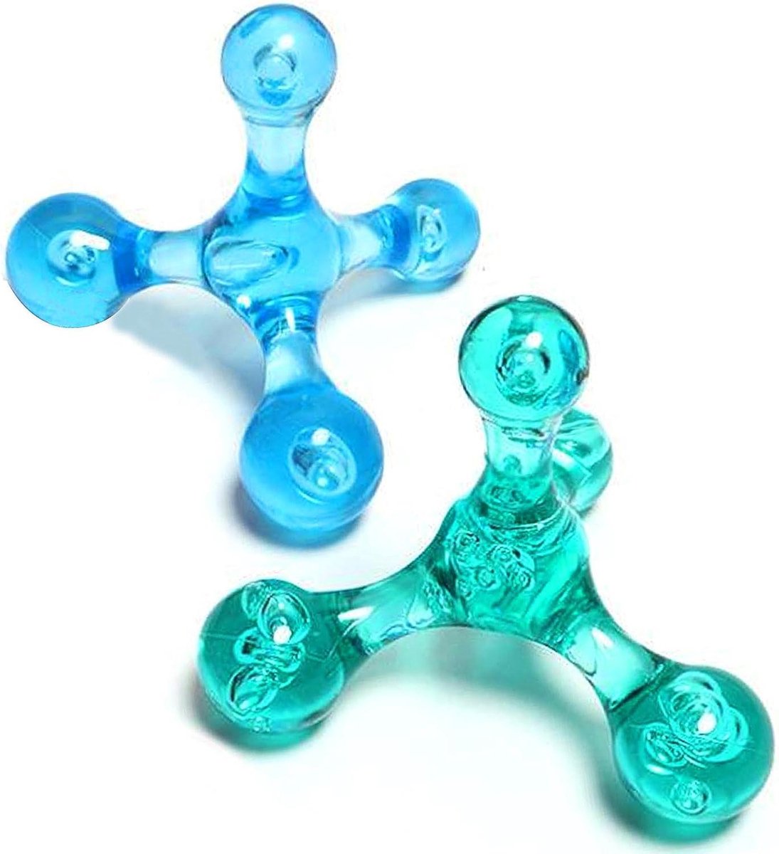 Triggerpoint Massager - Spierontspanning Tool - Zelfmassage Spanning - Twee Hoofden Verschillende Maten - 2 Stuks - Blauw Groen