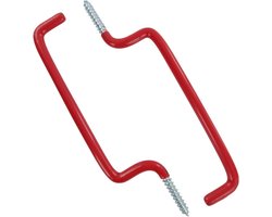 Merriway BH04773 kunststof gecoate ladderschuur, garage opberghaken, rood, 2 stuks