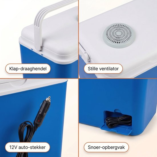 Lomera Elektrische Koelbox - Auto Koelbox - Draagbare Koelbox - Thermo-elektrische Koelbox - Auto Koelkast - Camping Koelbox - Koelbox Elektrisch - Coolbox voor Reizen en Kamperen - Koelen en Warmhouden - Autokoelbox - Frigobox van Lomera — afbeelding 5