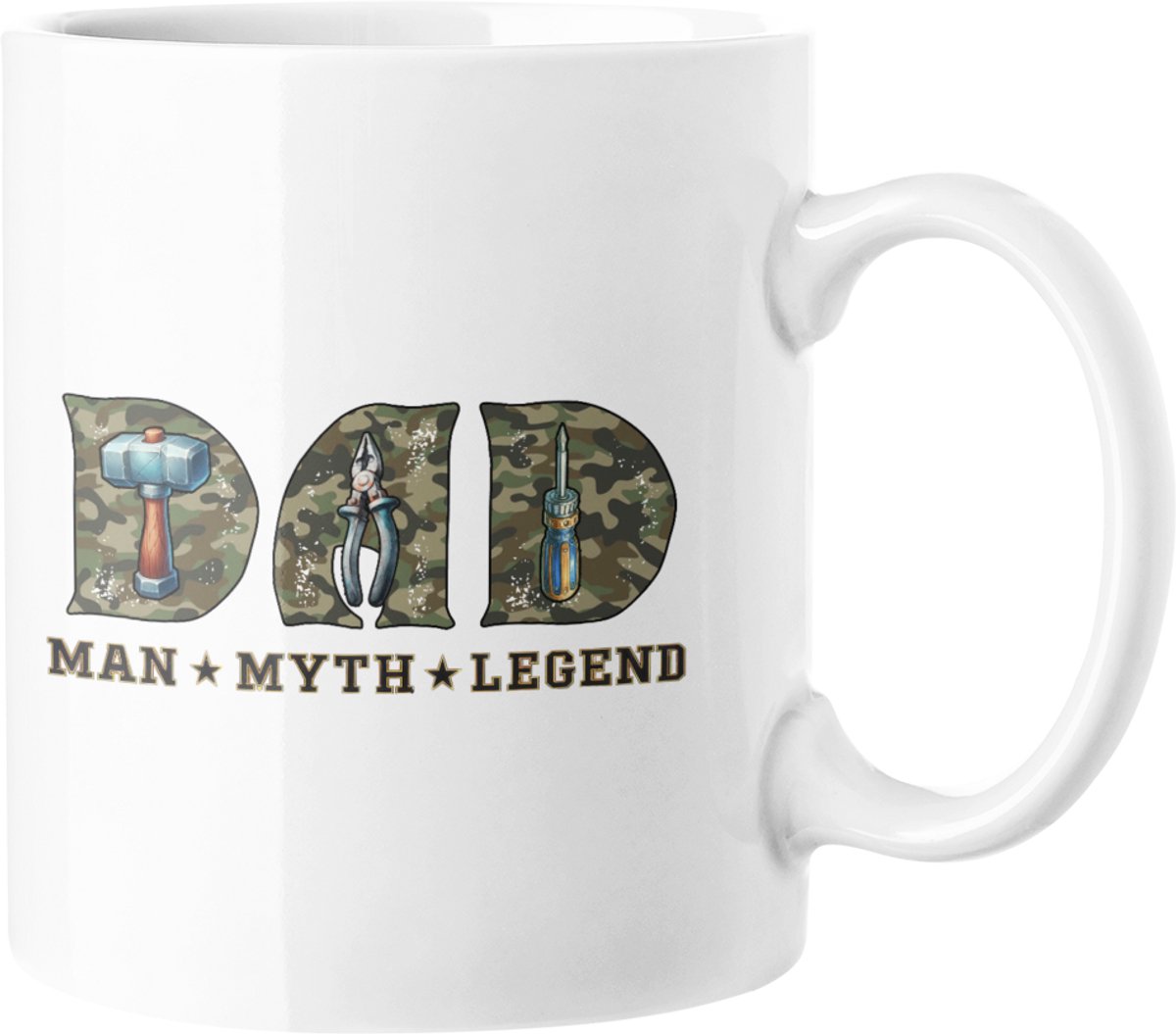 Vader Man Mythe Legende Mok - Camo Gereedschap Vaderdag Cadeau Kopje