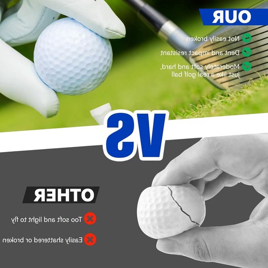 Golf Training Balls Set van 4 Stuks, 42mm Plastic Oefenballen met Steunen voor Swing, Driving Range en Thuisgebruik, Ideaal voor Volwassenen van Merkloos — afbeelding 3
