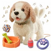 Sogiol® Interactieve Pluche Hond met Riem - Loopt, Blaft & Kwispelt - Elektronisch Huisdier & Accessoires - Puppy Cadeau Kinderen 3+ Jaar