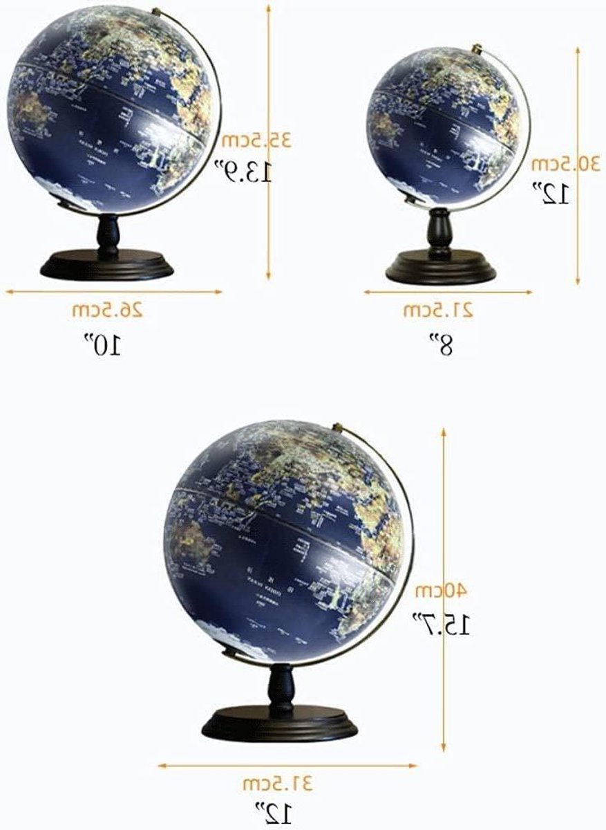 Verlichte Wereldbol - Aardbol Educatief - Wereld Ontdekken - 3D Reliëf - 30 cm - Donkerblauw