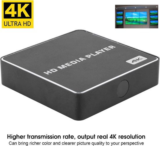 Mini Mediaspeler - Videospeler Box - Films Kijken - Ultra HD 4K HDR - 100-240V - Zwart — afbeelding 5