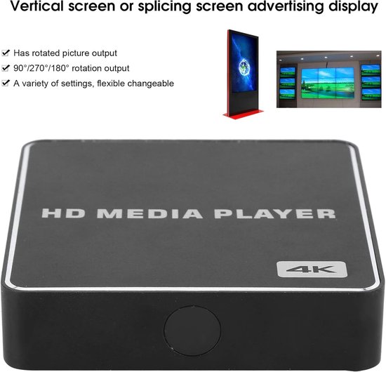 Mini Mediaspeler - Videospeler Box - Films Kijken - Ultra HD 4K HDR - 100-240V - Zwart — afbeelding 3