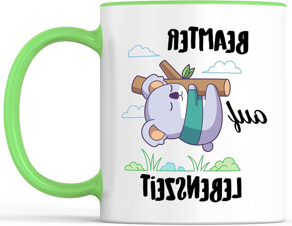 Koffiemok Met Spreuk - Cadeau mok Mok - Dagelijks Gebruik - Vaatwasmachinebestendig - 330 ml - Wit-Groen