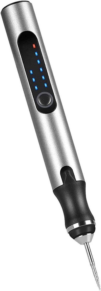Zilveren draagbare elektrische graveerpen set voor nagels, jade, houtpolijsten en graveren met 3-snelheden compacte graveerpen (12x1,6 cm)