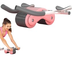 Abdominaal wiel - Automatische rebound Ab Roller voor buikspieren, met elleboogondersteuning, verdikte pijpkern krachttrainingsroller voor beginners Cenmoo