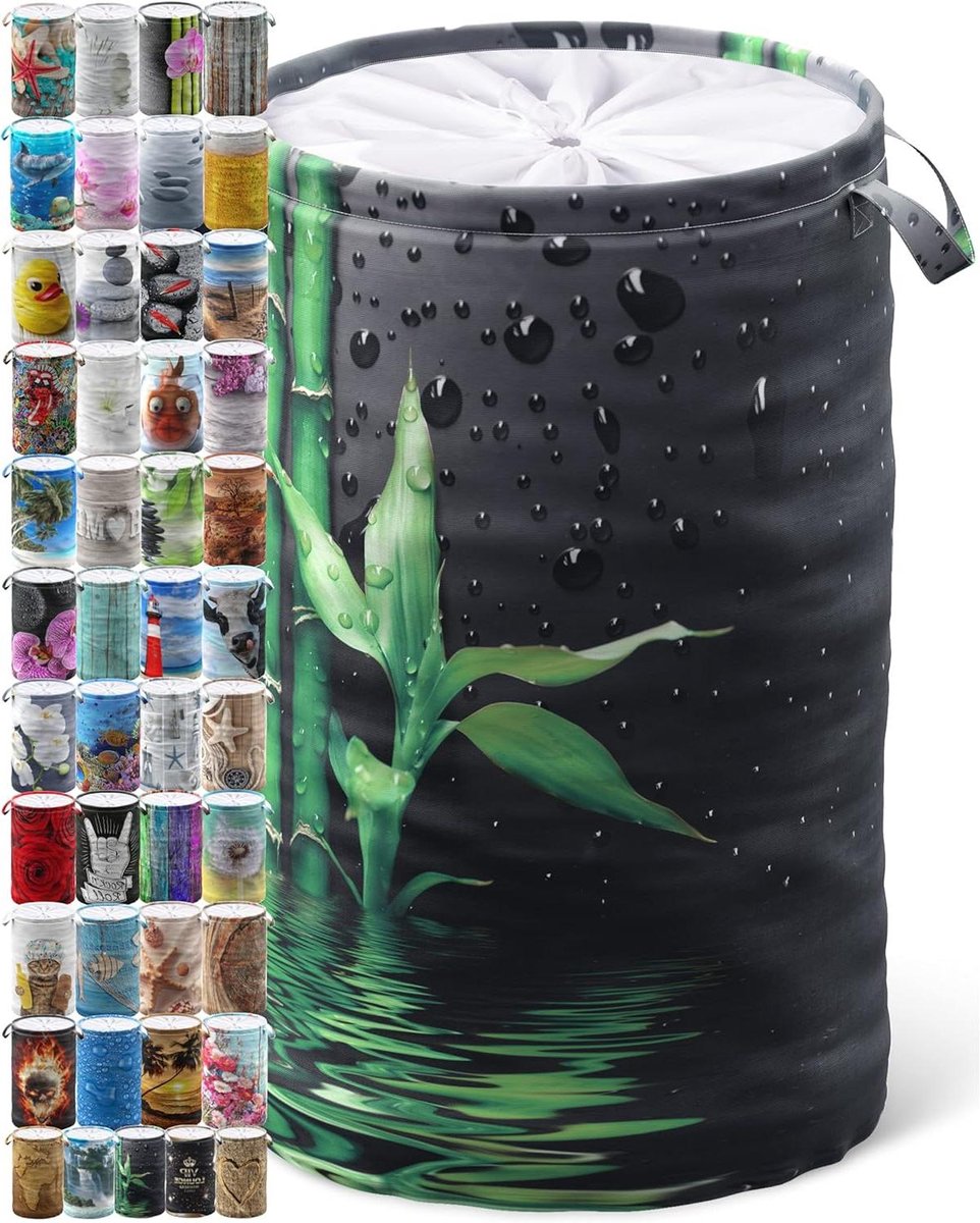 Wasmand met Deksel Wasverzamelaar Opvouwbaar Kleding Opbergen Stabiele Ronde Vorm 60 Liter Niet gespecificeerd