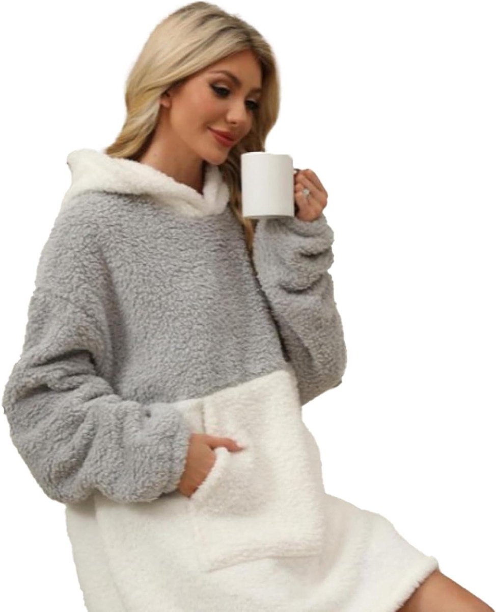 Hoodiedeken, Sweatshirt Met Capuchon Deken,Warme trui draagbare flanellen sweatshirtdeken - Winter tieners volwassenen deken trui met diepe zakken om tv te kijken, werken