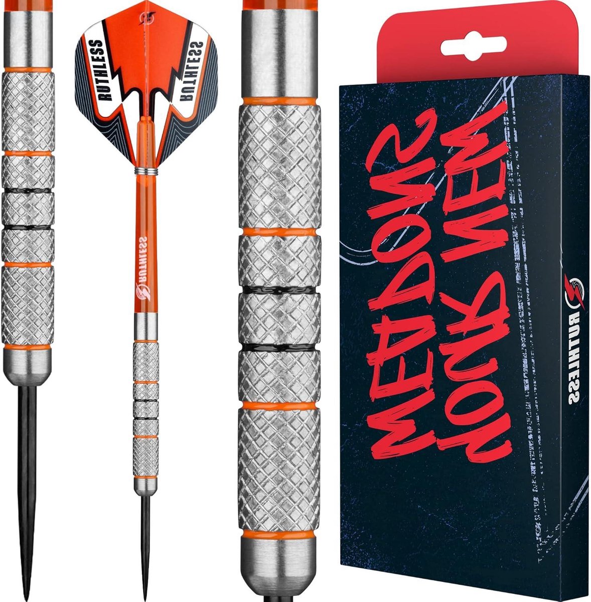RUTHLESS Tijgers dartpijlen | 90% wolfraam stalen punt wolfraam | Ring & Knurl 21g