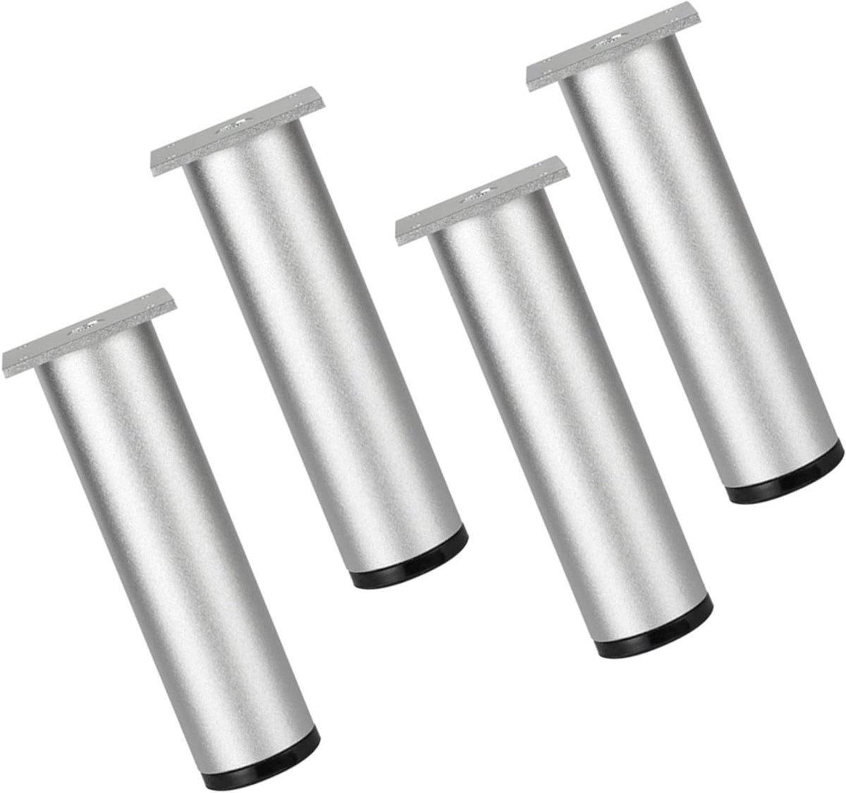 Metalen Tafelpoten - Meubelsteunen Bankpoten - Meubels Verhogen - Verstelbaar & Krasvrij - Set van 4 - Zilver