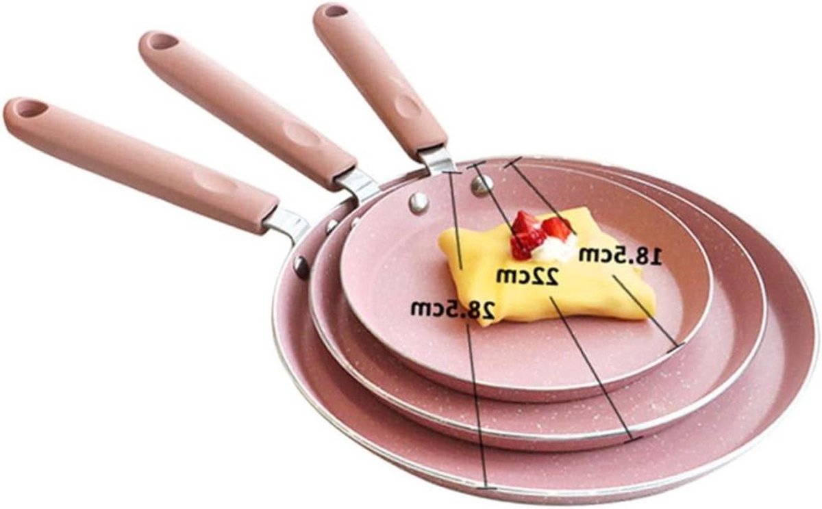 Koekenpan - Omeletpan - Ontbijt Maken - Antiaanbaklaag - 28.5 cm - Roze