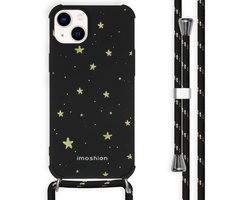 imoshion Hoesje - Geschikt voor Apple iPhone 14 Plus - Design Hoesje met Koord - Stars Gold