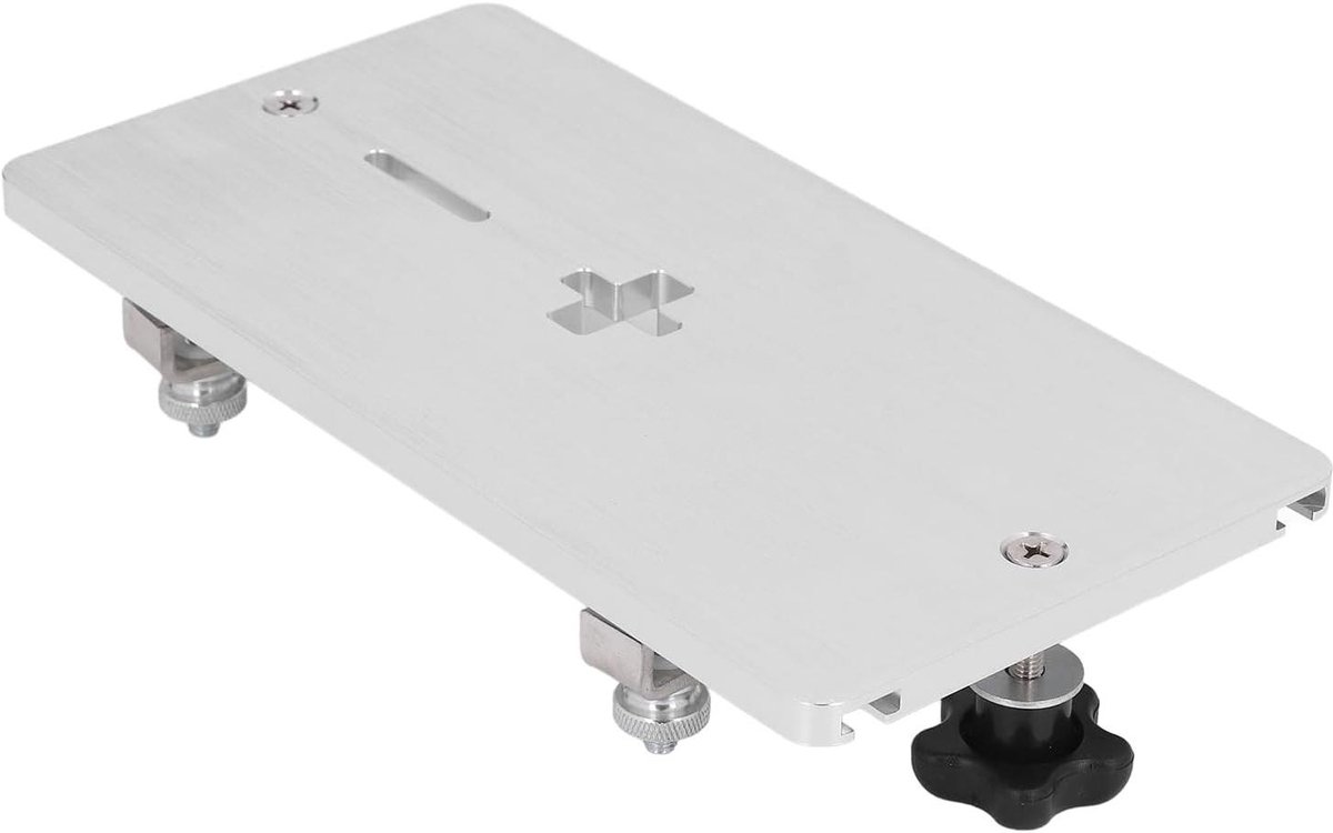 Decoupeerzaag Flipbord - Freestafel Inzetplaat - Houtbewerking Precisie - Aluminium Legering - 26 x 13 x 4 cm - Zilver