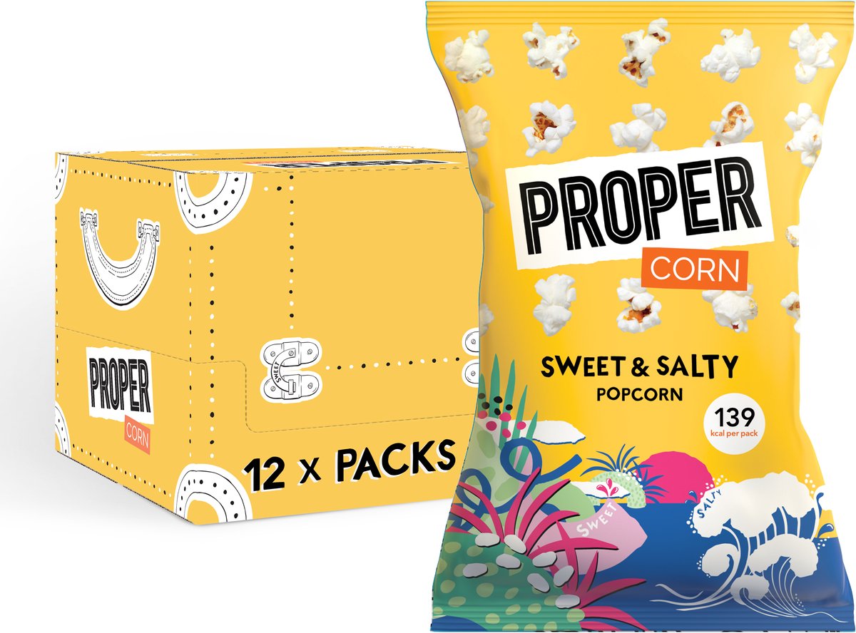 Proper Popcorn - Sweet & Salty - 12 x 30 gram