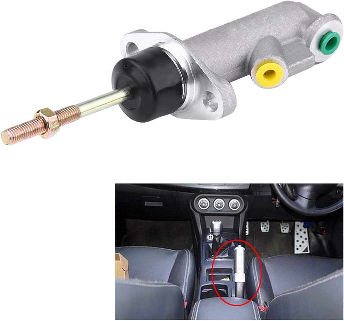 Hoofdcilinder Remmen - Handrem Cilinder - Auto Onderdelen - Aluminiumlegering - 075 Inch Boring - Zilverkleurig