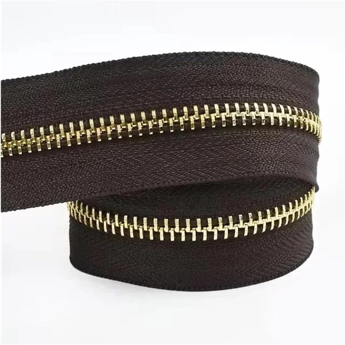 Metalen Ritsen - Naai Ritsen - Kleding Repareren - Open-End Ontwerp - 3 Yards - CoffeeGold