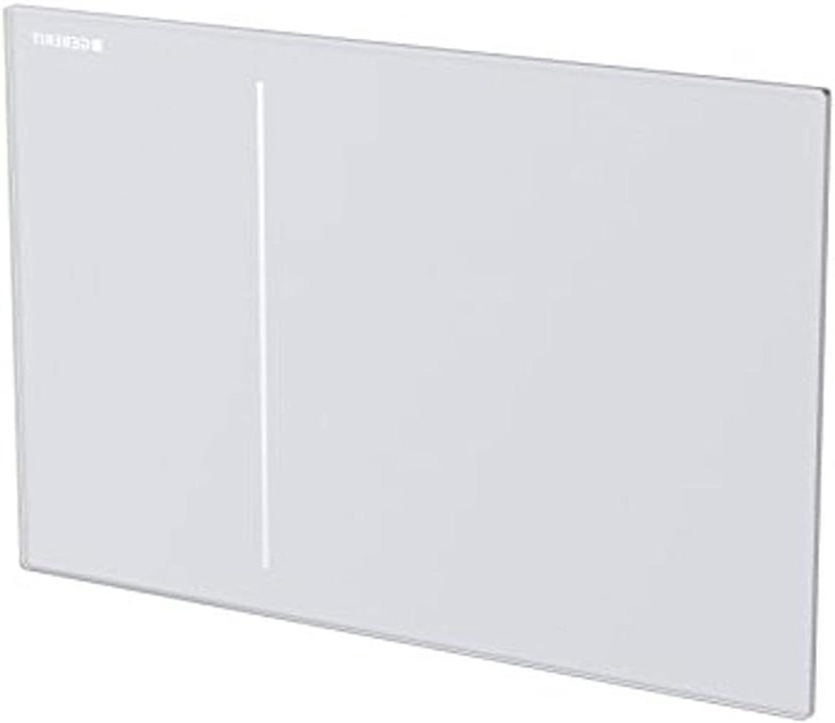 Afdekplaat Toilet - Spoelplaat Glas - Dubbele Spoeling - Robuust RVS Oppervlak - 24 x 158 cm - Wit