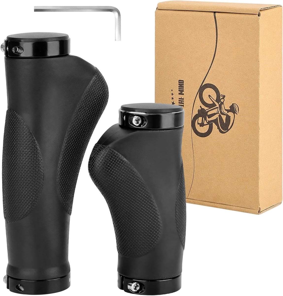 Fiets handgrepen - Stuurgrepen rubber - Comfortabel fietsen - Anti-slip puntdesign - 130 mm - Zwart