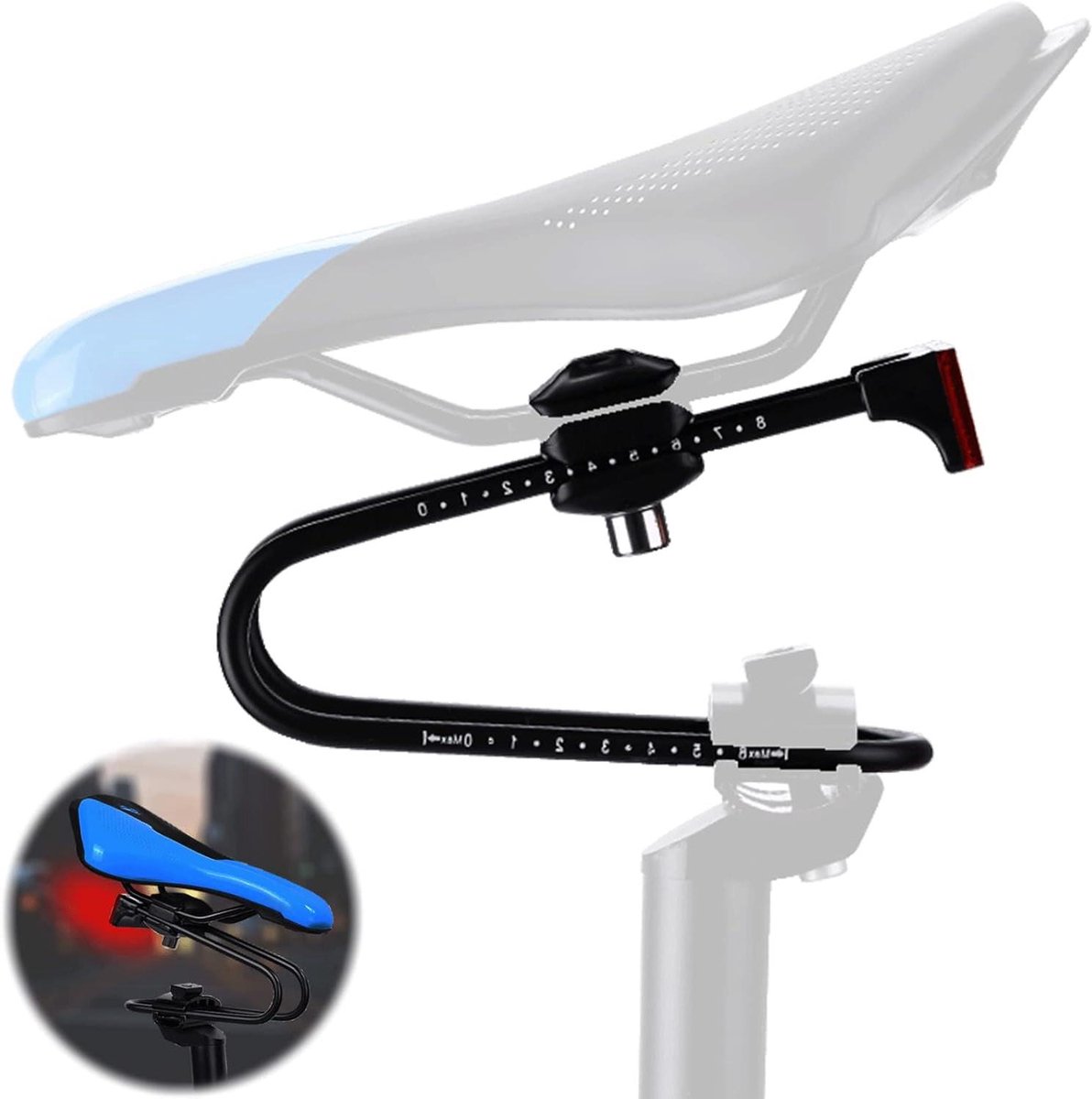 Zadelveer Fiets - Zadelpen Demper - Comfortabel Fietsen - Uitstekende Schokdemping - 20-100 kg Belasting - Zwart