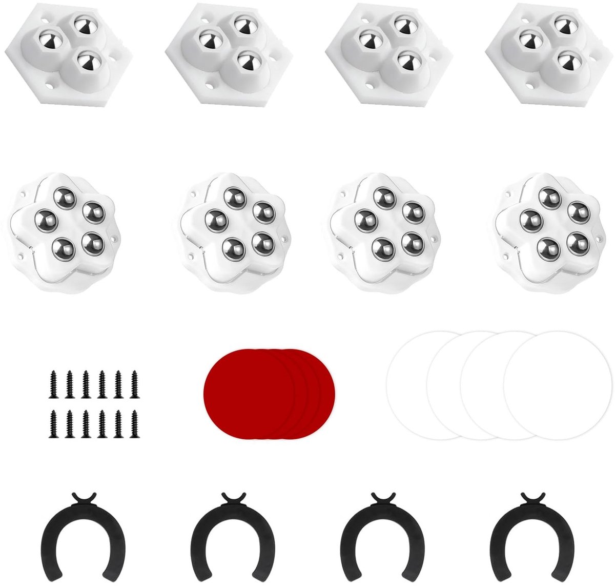 IMstore - Zelfklevende Ball Rollers - 360° Rotatie - Ideaal voor Meubels - 8 Stuks - Gemakkelijk te Installeren - Voor Keuken en Woonkamer