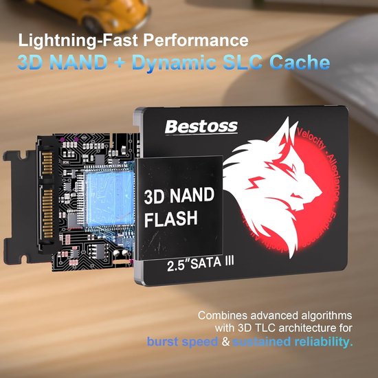 Interne SSD - Harde schijf - Systeem Upgrade - TLC NAND Flash - 128 GB - Rood en Zwart — afbeelding 2