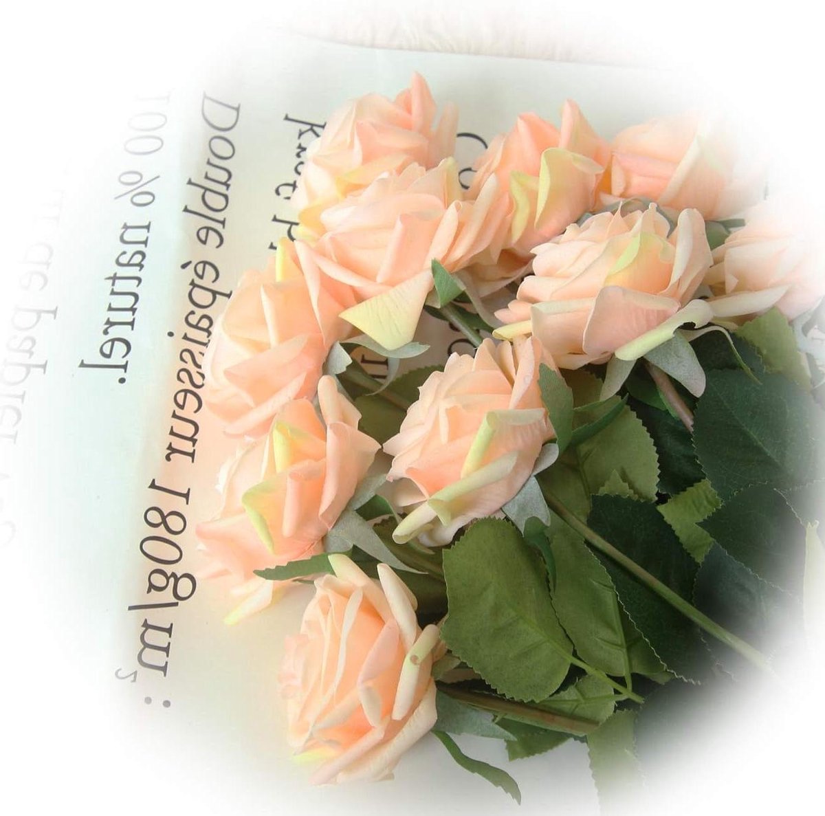 Kunstbloemen Rozen - Zijden Bloemen - Bruiloft Decoratie - Echt Gevoel Gel - 12 Stuks - Li