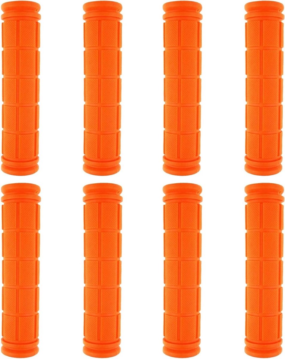 Fietshandvatten Set - Grips Stuur - Comfortabel Fietsen - Zachte Rubber - 120 mm - Oranje