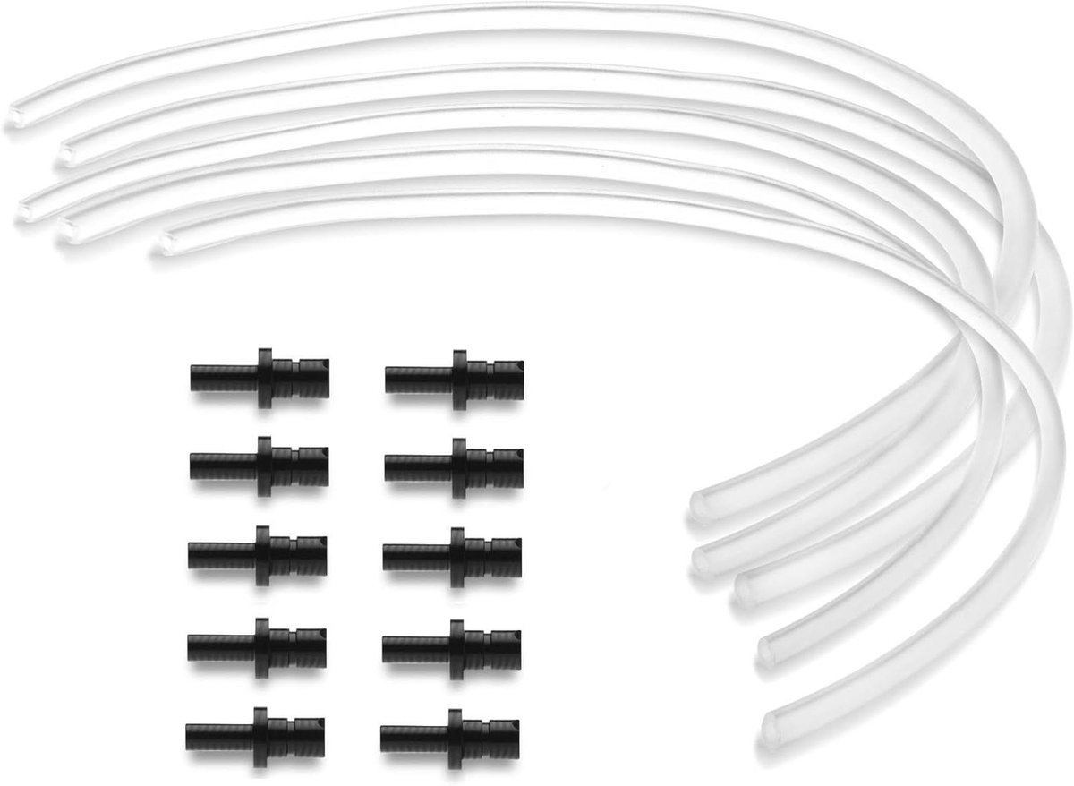 Melkbuis Accessoireset - Melksysteem Onderdelen - Koffiezetapparaat Onderhoud - Voedselveilig Siliconen - 5 Stuks 36cm - Zwart