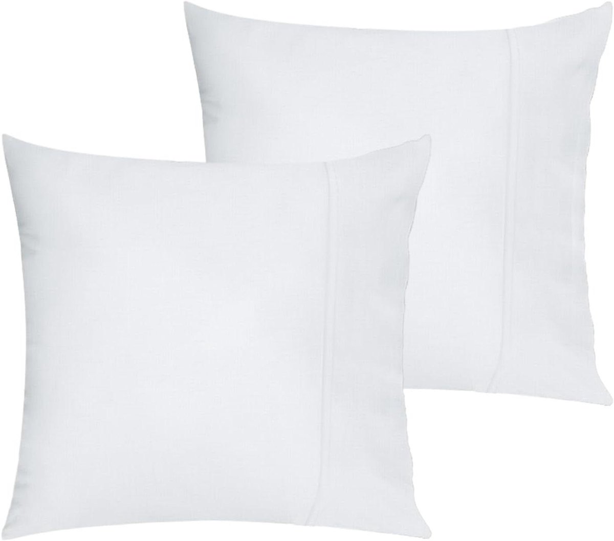 Kussenslopen Set - Katoen Satijn - Zachte Slaap - Envelopsluiting - 50 x 50 cm - Wit