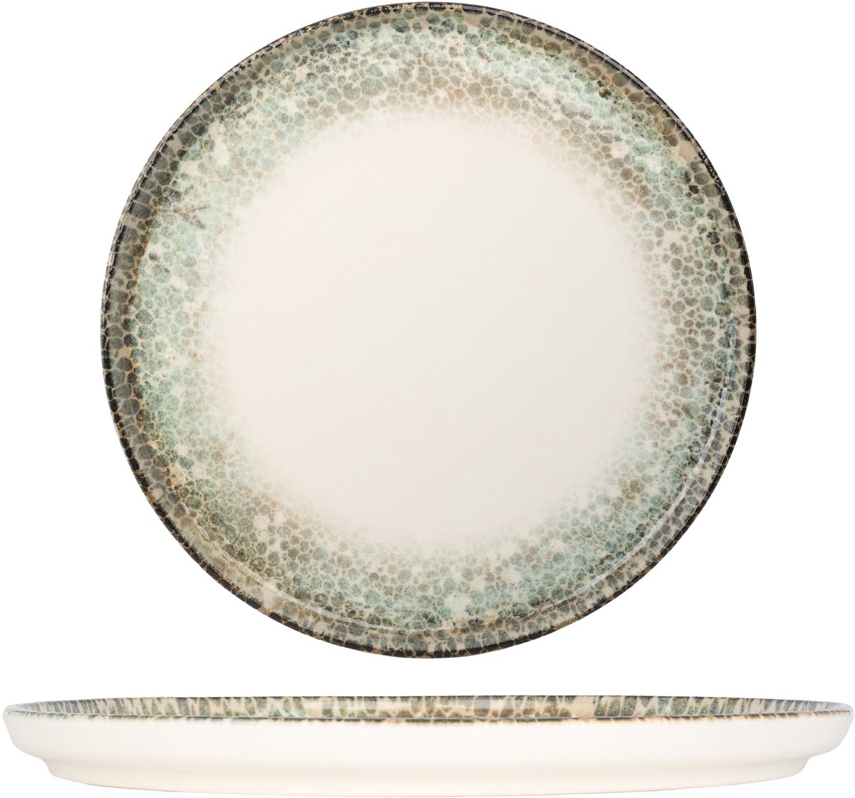 Kütahya Porselen Dinerbord - Rust Green - Porselein - 27 cm - set van 6