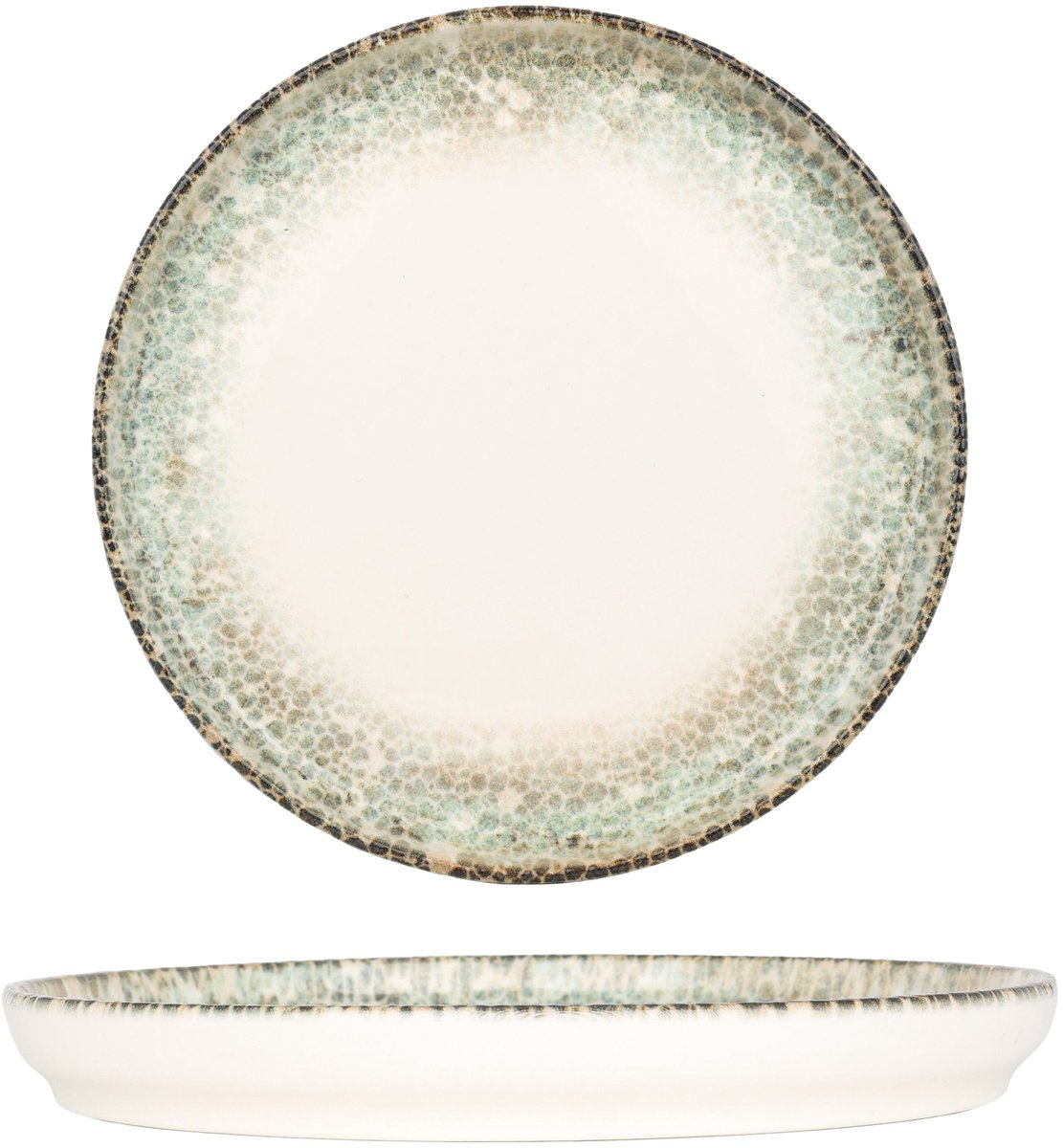 Kütahya Porselen Dessertbord - Rust Green - Porselein - 19 cm - set van 6