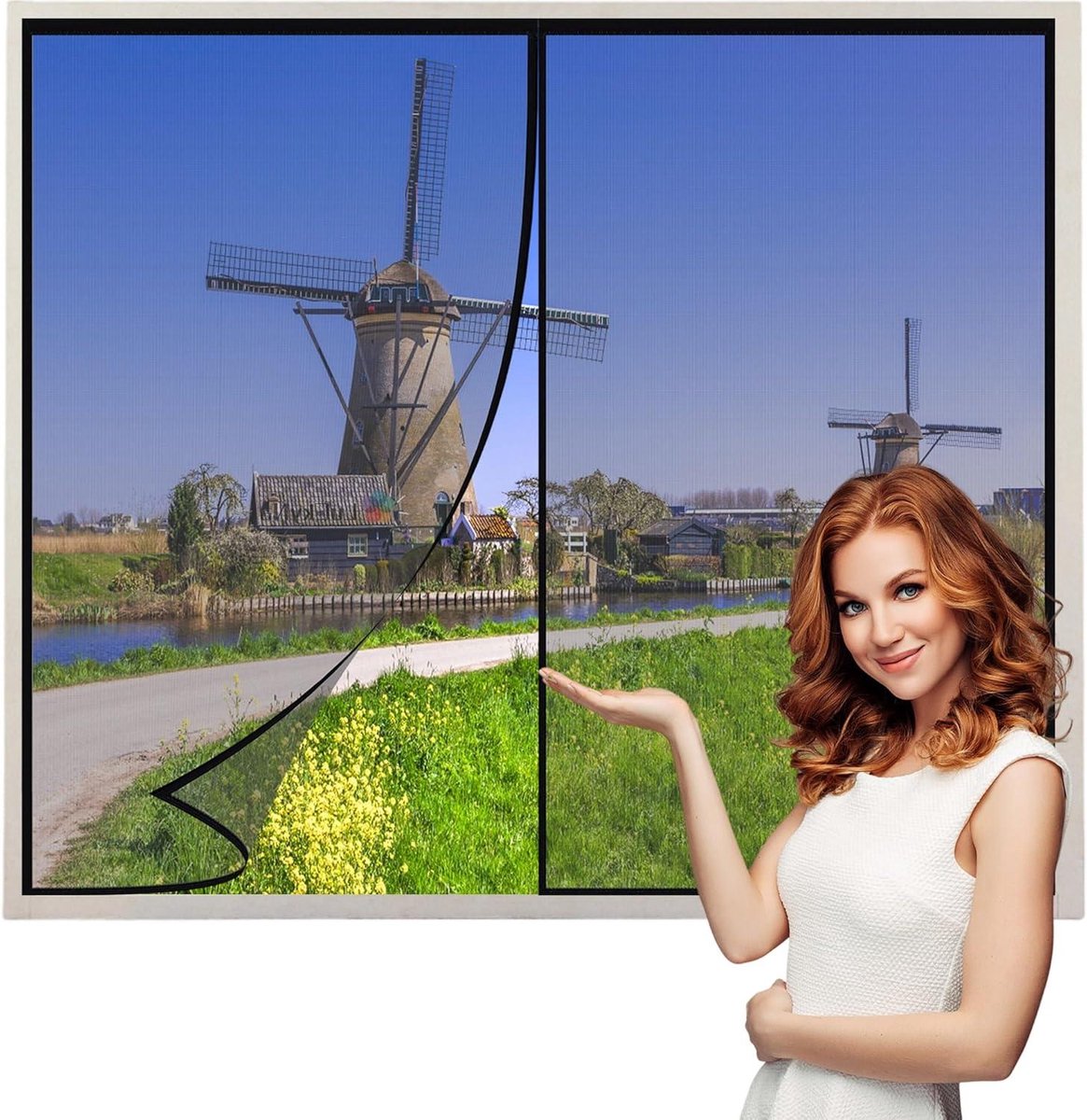 Horren voor deuren - Insectenwering raam - Buitenlucht binnen - Magnetische sluiting - 80x100cm - Zwart