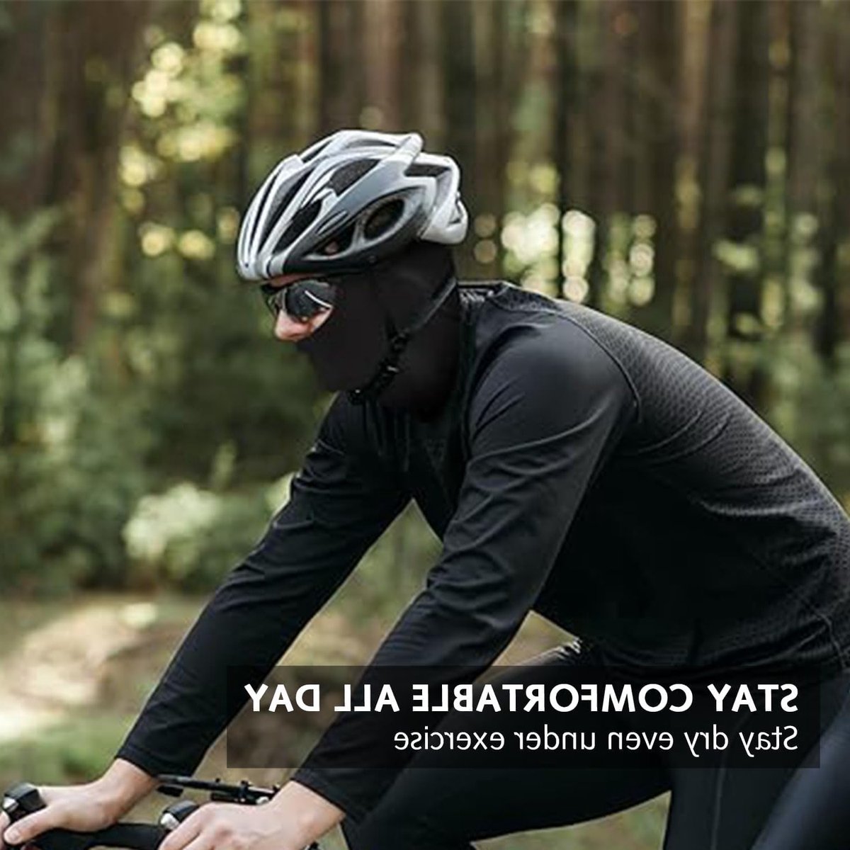 Volledige Gezichtsbedekking Balaclava voor Mannen, Zwart Ski Masker met UV- en Windbescherming, Lichtgewicht Nekwarmer voor Buitenactiviteiten