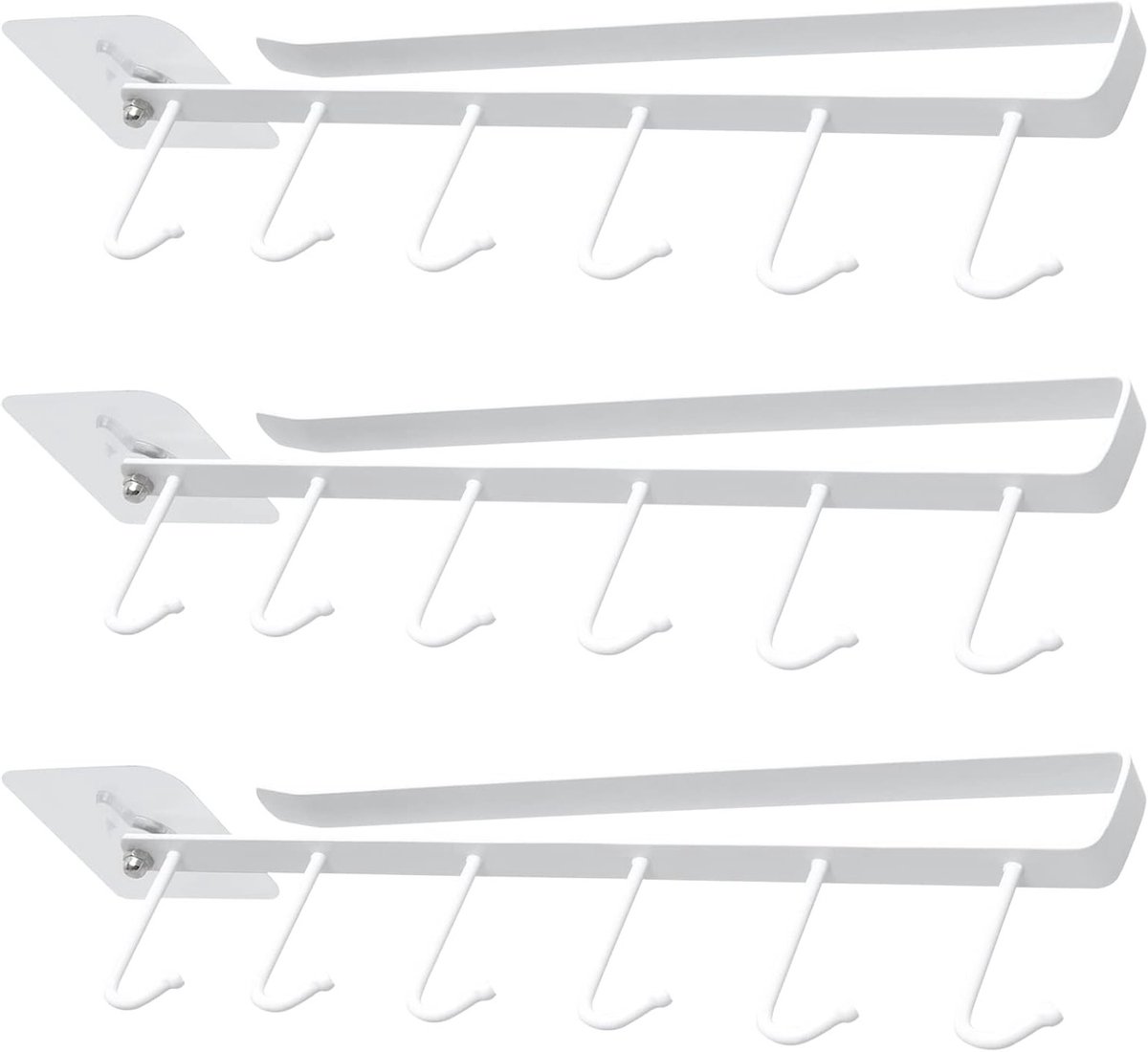 3x Onderplank Bekerhouder - Ruimtebesparende Hanger voor Koffiekopjes en Keukengerei