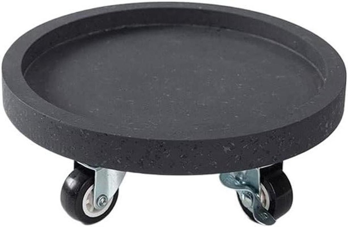 Plantenwagen op wielen - Bloempot trolley - Planten verplaatsen - Stabiel verdikt plastic - 40 cm - Zwart