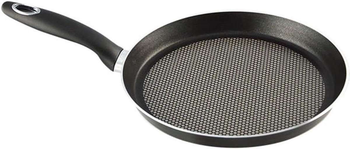 Crepiere Pan - Pannenkoekenpan Koekenpan - Pannenkoeken Bakken - Versterkte Antiaanbaklaag - 23 cm - Zwart